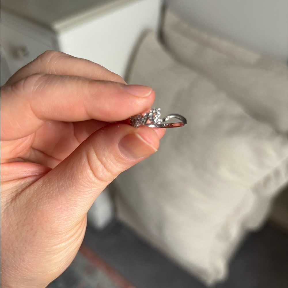 Love Script Crystal Ring In Silver - image 4